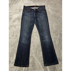 7 for all mankind Jeans Women's Bootcut Size 27 Dark Denim Pockets Distress Look